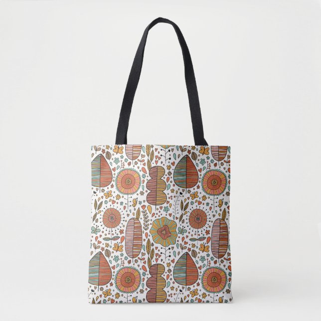 Bolsa Tote Teste padrão floral do verão feito das folhas (Frente)