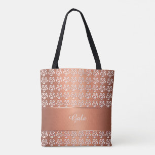 Bolsa Tote teste padrão floral. monograma