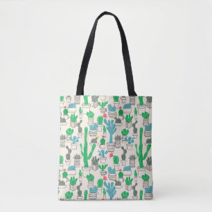 Bolsa Tote Teste padrão floral natural bonito dos cactos