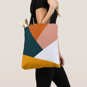 Bolsa Tote Teste padrão geométrico abstrato moderno do bloc