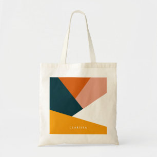 Bolsa Tote Teste padrão geométrico abstrato moderno do bloco