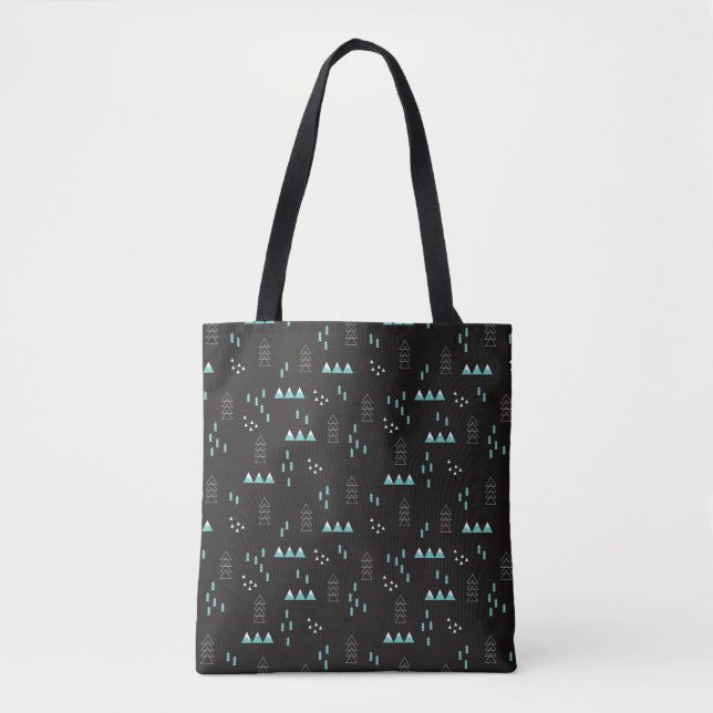 Bolsa Tote Teste padrão geométrico da noite do país das (Frente)