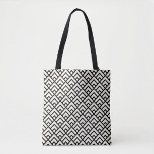 Bolsa Tote Teste padrão geométrico preto & branco