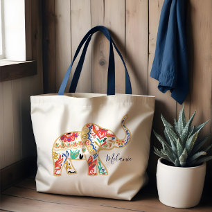 Bolsa Tote Teste padrão ornamentado decorativo floral