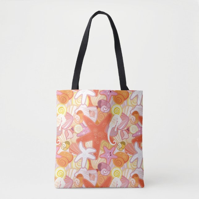 Bolsa Tote Teste padrão Pastel da criatura do mar (Frente)