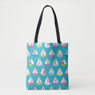Bolsa Tote Teste padrão Pastel do veleiro