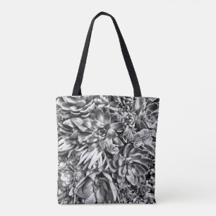 Bolsa Tote Teste padrão preto & branco moderno chique da fot