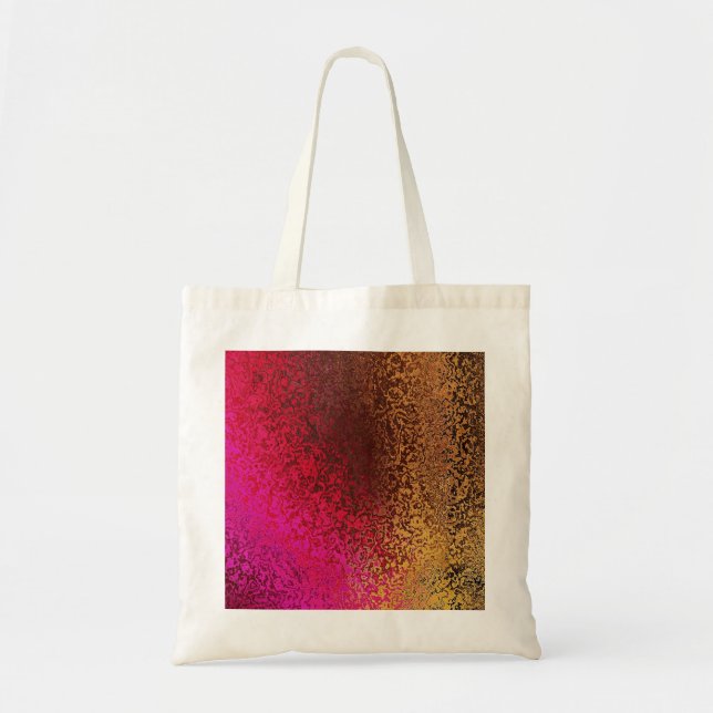 Bolsa Tote Teste padrão rosa vermelha e Dourado (Frente)