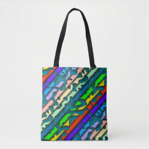 Bolsa Tote Teste padrão sem emenda 07 dos laços Squiggly +