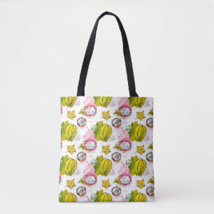 Bolsa Tote Teste padrão Textured carta branca da fruta