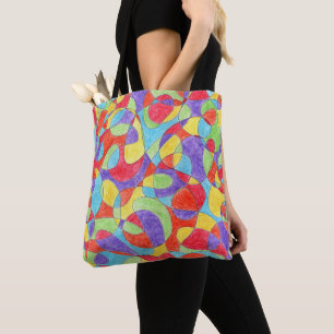 Bolsa Tote Teste padrão tirado mão do Doodle do pastel das