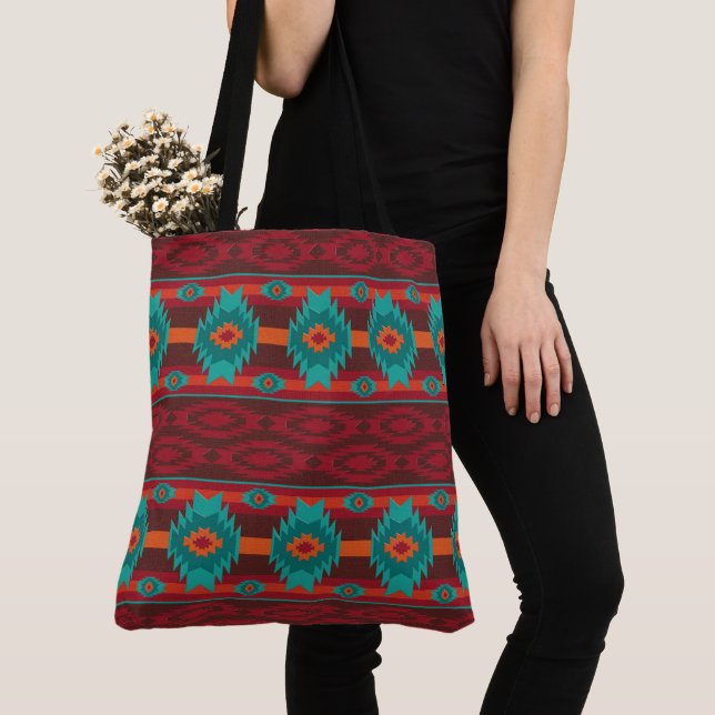 Bolsa Tote Teste padrão tribal étnico do sudoeste (Close Up)