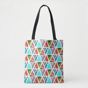 Bolsa Tote Teste padrão tropical abstrato colorido
