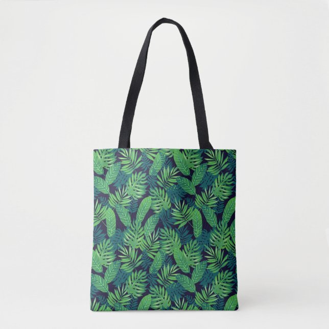 Bolsa Tote Teste padrão tropical das folhas (Frente)