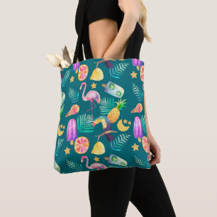 Bolsa Tote Teste padrão tropical do verão do divertimento