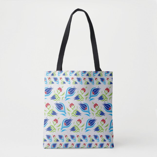 Bolsa Tote Teste padrão turco da tulipa (Frente)