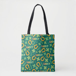 Bolsa Tote Teste padrão verde AFORTUNADO irlandês