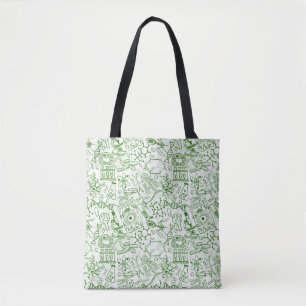 Bolsa Tote Teste padrão verde da biologia