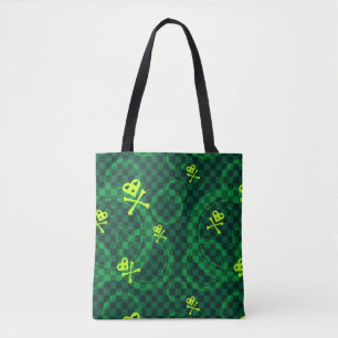 Bolsa Tote Teste padrão verde de Emo com círculos