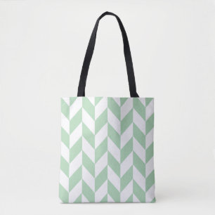 Bolsa Tote Teste padrão verde de Herringbone da hortelã