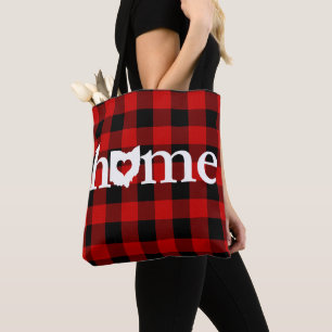 Bolsa Tote Teste padrão vermelho da verificação do búfalo