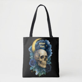 Bolsa Tote Testemunha Ética Gótica Floral de Halloween Creepy