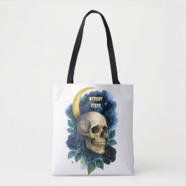 Bolsa Tote Testemunha Ética Gótica Floral de Halloween Creepy