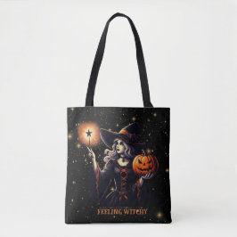 Bolsa Tote Testemunha - Pumpkin, Magic Wand, Estrelas