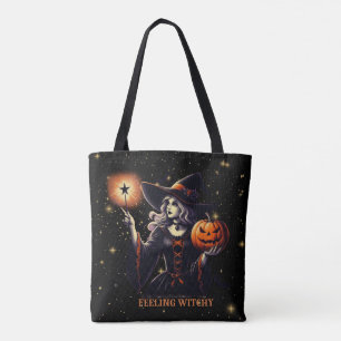 Bolsa Tote Testemunha - Pumpkin, Magic Wand, Estrelas