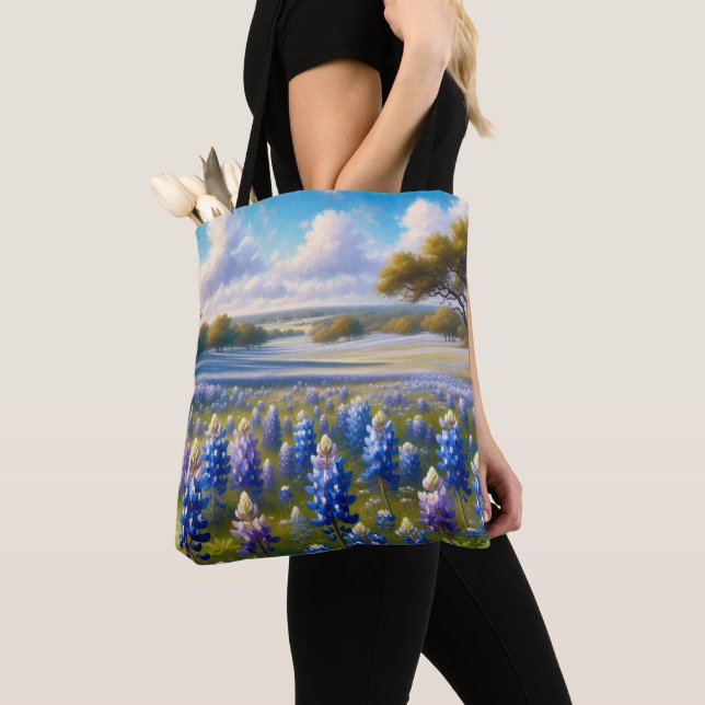 Bolsa Tote Texas Bluebonnet Meadow Landscape (Close Up)
