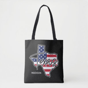 Bolsa Tote Texas de nome personalizado