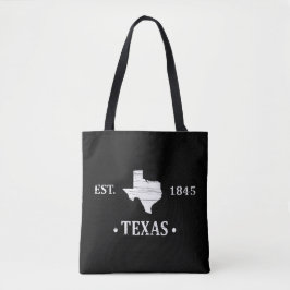 Bolsa Tote Texas mapeia branco o estado de estrela solitária