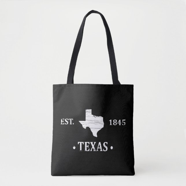 Bolsa Tote Texas mapeia branco o estado de estrela solitária (Frente)