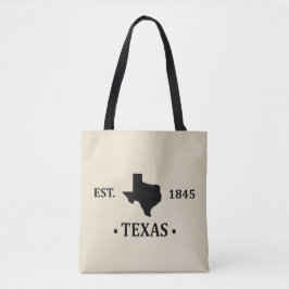 Bolsa Tote Texas mapeia preto no estado de estrela solitária