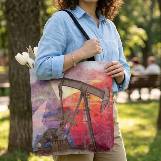 Bolsa Tote Texas Oil Pumpjack: Arte do Patrimônio do Estado d (Texas Oil Pumpjack: Lone Star State Heritage Art. Tote Bag)