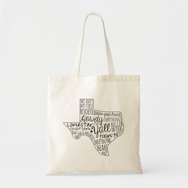 Bolsa Tote Texas Sayings Y'all (Frente)