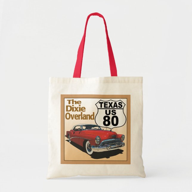 Bolsa Tote Texas US Route 80 - Dixie Overland (Frente)
