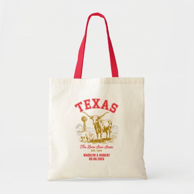 Bolsa Tote Texas Wedding Bag, State Love (Frente)
