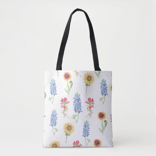 Bolsa Tote Texas Wildflower Pattern (Frente)