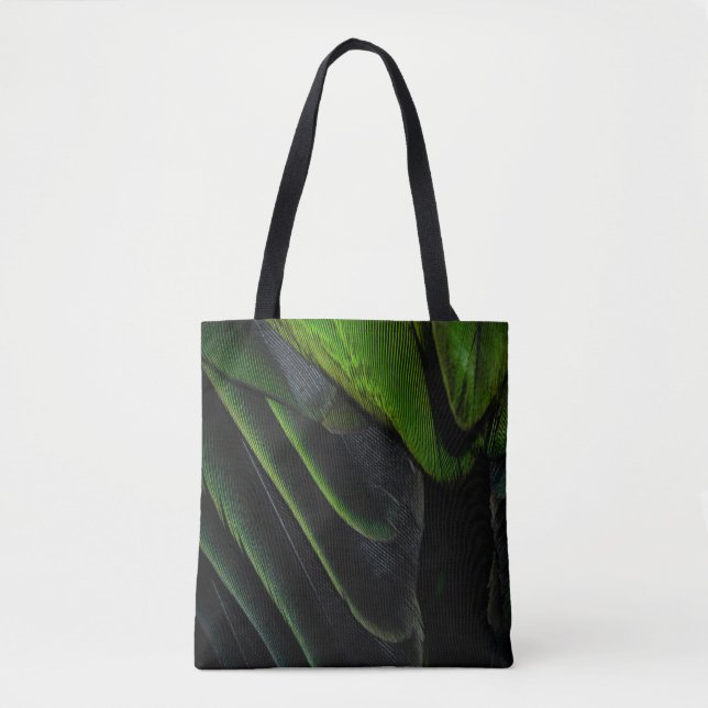 Bolsa Tote Têxteis de xadrez verde e preto (Frente)