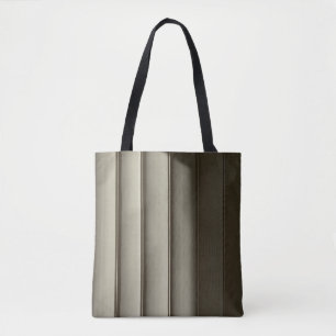 Bolsa Tote Têxteis listrados brancos e negros