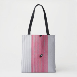 Bolsa Tote Têxteis vermelhos e brancos