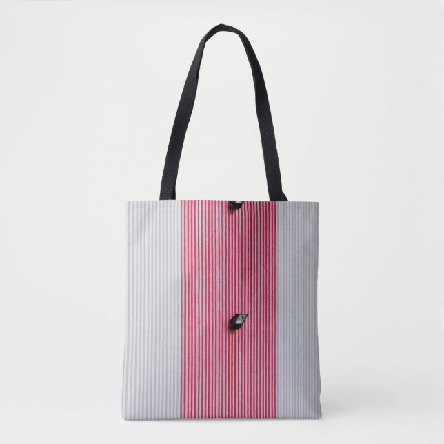 Bolsa Tote Têxteis vermelhos e brancos (Frente)