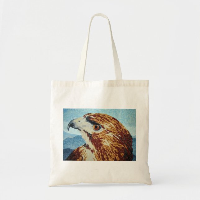 Bolsa Tote Têxtil de Hawk de cauda vermelha (Frente)