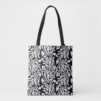 Bolsa Tote Têxtil preto e branco.