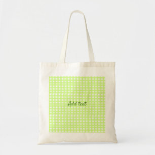 Bolsa Tote Texto adicional personalizado do ginham de xadrez