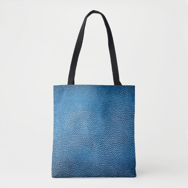 Bolsa Tote Texto clássico de fundo em couro azul.bl (Frente)