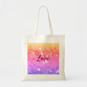Bolsa Tote Texto colorido do gay do orgulho do arco-íris lgbt