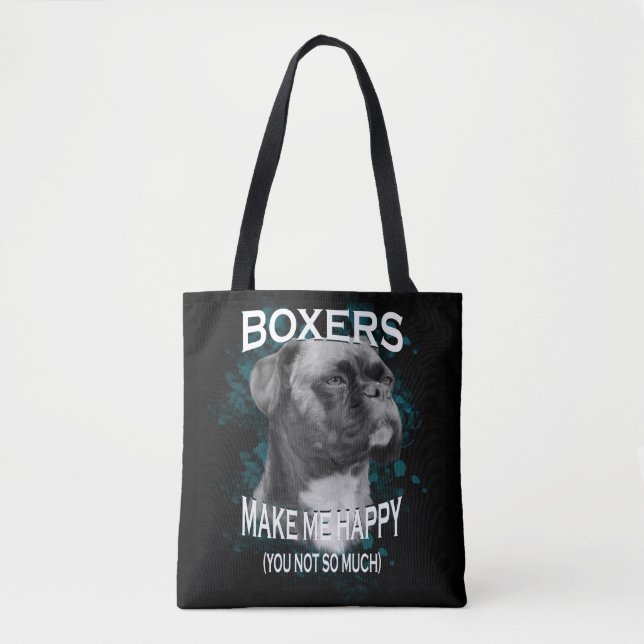 Bolsa Tote Texto de Arte de Amantes de os animais de Cachorro (Frente)