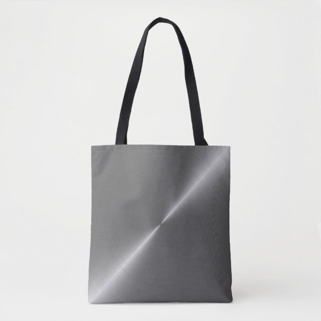 Bolsa Tote Texto de fundo da faixa de metal (Frente)